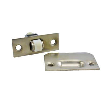Ives Commercial Solid Brass Adjustable Roller Catch with Full Lip Strike Satin Nickel Finish 335B15